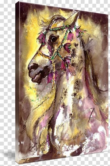 Watercolor painting Gallery wrap Horse Canvas, watercolour horses transparent background PNG clipart