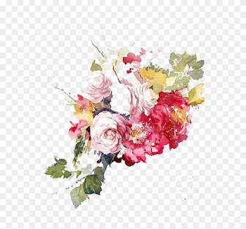 Watercolor Painting Garden Roses Flower Floral Design - Watercolor Painting