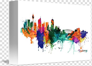 Watercolor painting Graphic design Art Printmaking, watercolor skyline transparent background PNG clipart