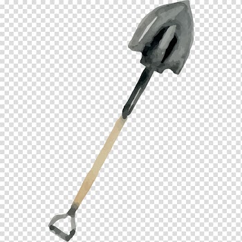Watercolor painting, Hand painted watercolor shovel transparent background PNG clipart