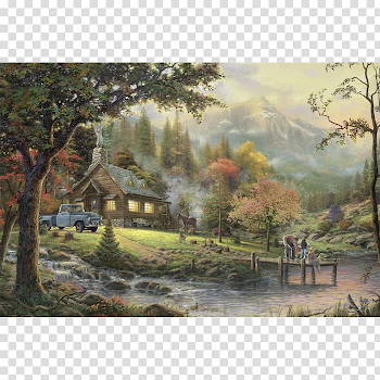Watercolor painting Home Is Where the Heart Is Artist, thomas ...