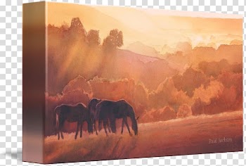 Watercolor painting Horse Gallery wrap Canvas, watercolour horses transparent background PNG clipart