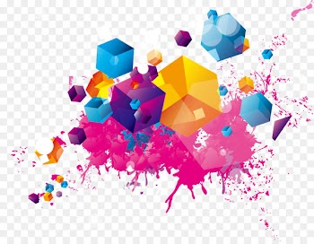 Watercolor painting Illustration - Colorful ink pattern 