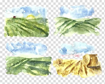 Watercolor painting Illustration, Field material transparent background PNG clipart