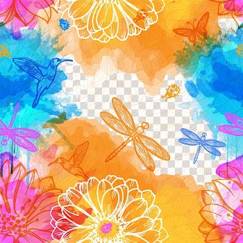 Watercolor painting Illustration, Flower line transparent background PNG clipart
