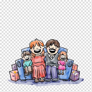 Watercolor painting Illustration, Happy Family transparent background PNG clipart
