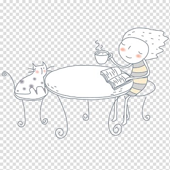Watercolor painting Illustration, Reading tea transparent background PNG clipart