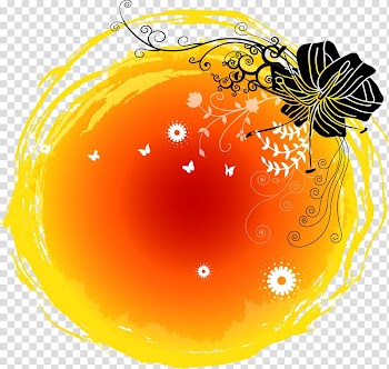 Watercolor painting Ink, Orange watercolor ink drops transparent background PNG clipart