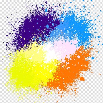 Watercolor painting Ink, Paint splash, five color paint illustration transparent background PNG clipart