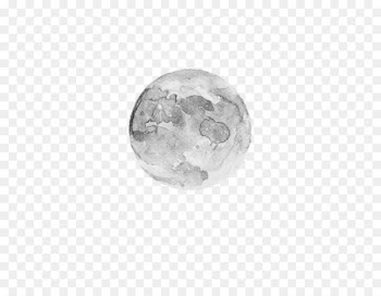 Watercolor painting Ink wash painting Moon - Ink Moon 