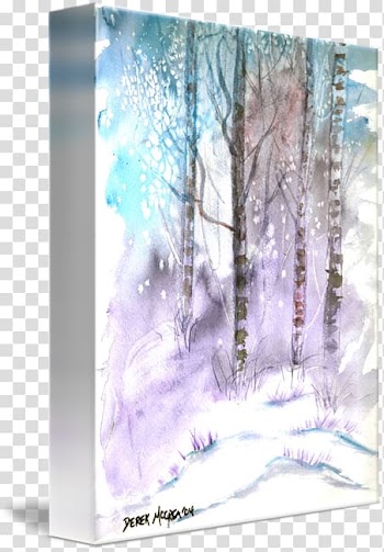 Watercolor painting Landscape painting Art Oil painting, Winter landscape transparent background PNG clipart