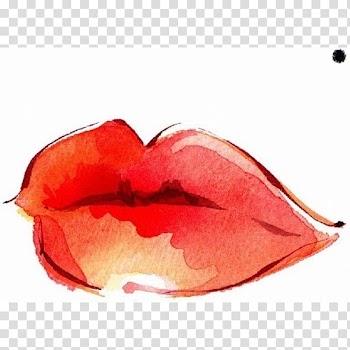 Watercolor painting Lip Drawing Art, painting transparent background PNG clipart