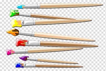 Watercolor painting Paintbrush, Colored watercolor pen transparent background PNG clipart
