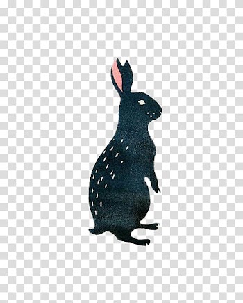 Watercolor painting Palette Drawing Illustrator Illustration, Dark blue bunny transparent background PNG clipart