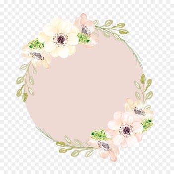 Watercolor painting Pink flowers Clip art - Hand-painted garlands 