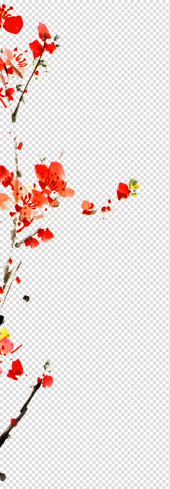 Watercolor painting Poster Banner , Plum Floral Watercolor transparent background PNG clipart