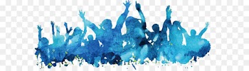 Watercolor painting Poster Blue - People blue watercolor poster background material 
