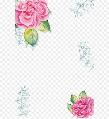 Watercolor painting Poster Download - Hand with watercolor pink flower borders 