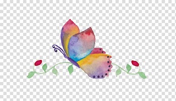 Watercolor painting Poster , Gouache butterfly transparent background PNG clipart