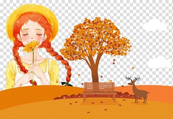Watercolor painting Poster Illustration, Autumn scenery free material transparent background PNG clipart