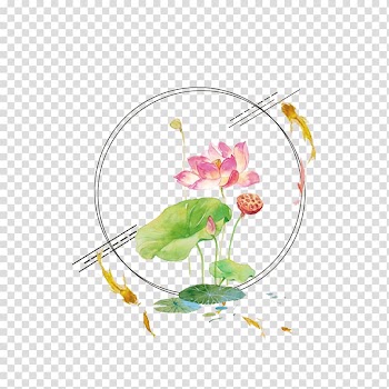 Watercolor painting Poster Nelumbo nucifera, Beautiful lotus material transparent background PNG clipart