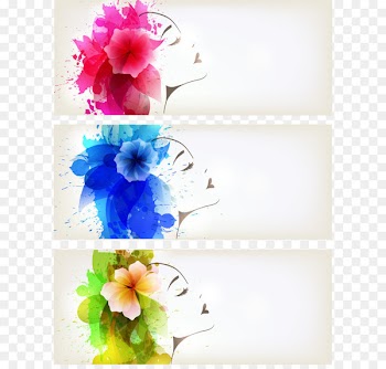 Watercolor painting Poster - Watercolor Woman Flower BANNER Vector 