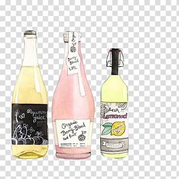 Watercolor painting Printing Drawing Printmaking, Bottle beverage bottles painted material transparent background PNG clipart
