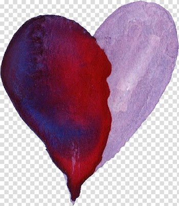 Watercolor painting Purple Magenta Red, watercolor heart transparent background PNG clipart