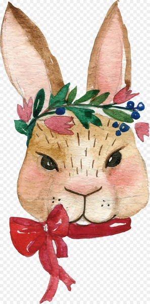 Watercolor painting Rabbit - Watercolor Bunny 