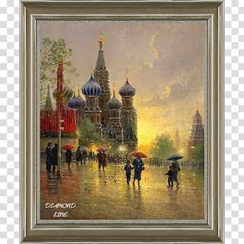 Watercolor painting Red Square Landscape painting, painting transparent background PNG clipart