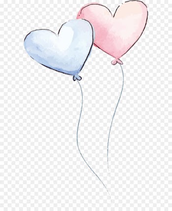 Watercolor painting - Romantic watercolor love balloon 