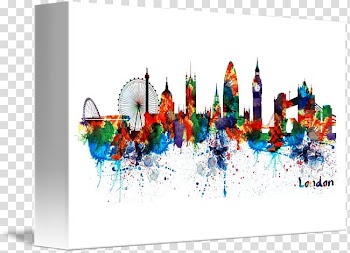 Watercolor painting Silhouette Skyline Art, watercolor skyline transparent background PNG clipart