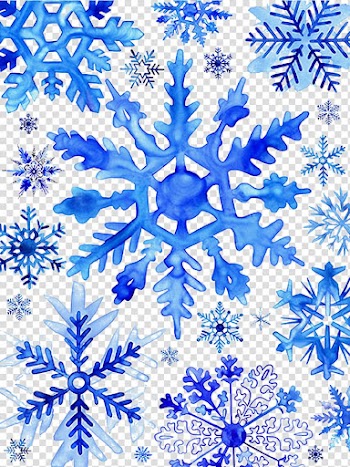 Watercolor painting Snowflake Drawing Christmas, Hand-painted blue snowflake transparent background PNG clipart