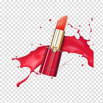 Watercolor painting Splash Red, Good color lipstick beauty tips transparent background PNG clipart