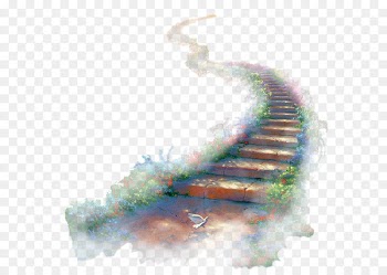 Watercolor painting Stairway to Heaven Organism - water 