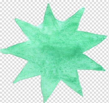 Watercolor painting Star Leaf Green, watercolor star transparent background PNG clipart