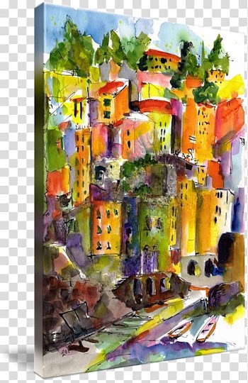Watercolor painting Still life Art Mixed media, Cinque Terre transparent background PNG clipart