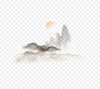 Watercolor painting Sunset - Sunset west mountain 