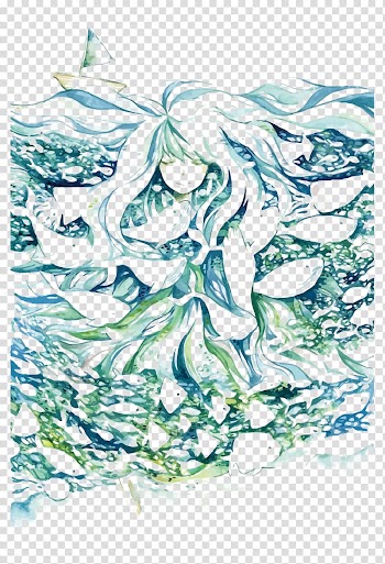 Watercolor painting The Sea Illustration, watercolor sea daughter transparent background PNG clipart