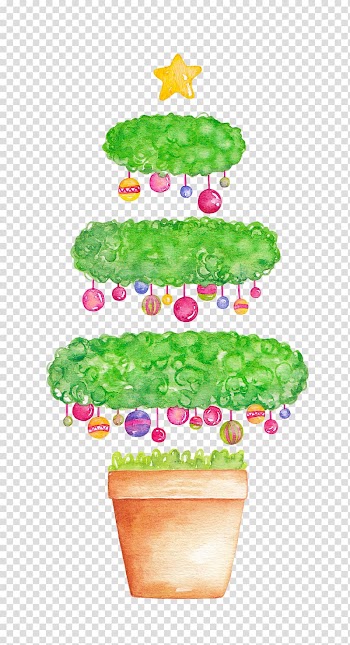 Watercolor painting Tree Illustration, Christmas tree transparent background PNG clipart