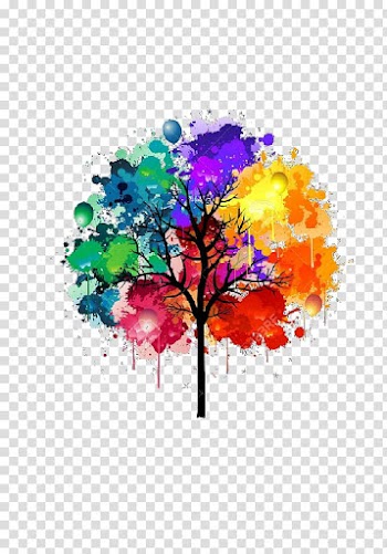 Watercolor painting Tree, waterflower transparent background PNG clipart