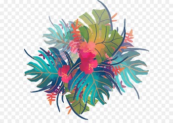 Watercolor painting Tropics - Watercolor tropical plants 