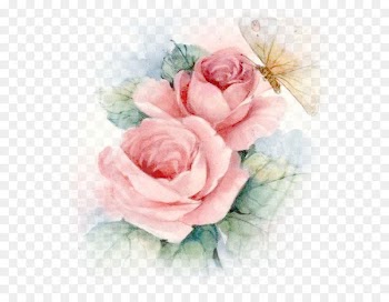 Watercolor painting Watercolor: Flowers Garden roses - painting 