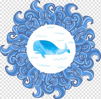 Watercolor painting Wave Illustration, Blue Dolphin Wave pattern transparent background PNG clipart