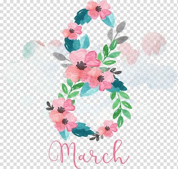 Watercolor painting Woman International Womens Day, Romantic watercolor thirty-eight festival transparent background PNG clipart