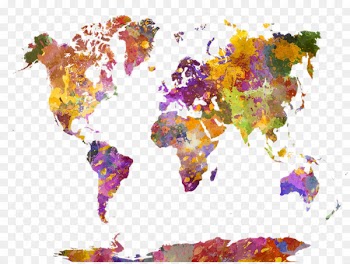 Watercolor painting World map Canvas - Beautiful watercolor world map design 
