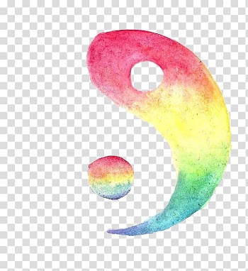 Watercolor painting Yin and yang Drawing, watercolor summer transparent background PNG clipart