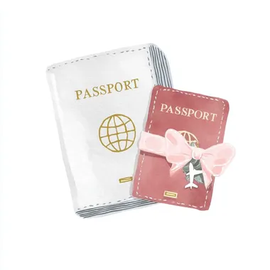 Watercolor Passport and Boarding Pass Clip Art Watercolor Passport and Boarding Pass Clip Art