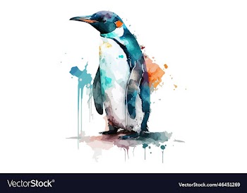 watercolor penguin