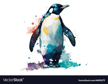 watercolor penguin